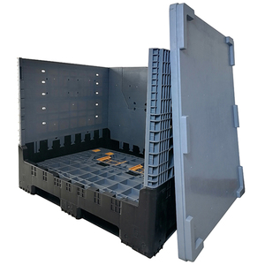 Large Heavy Duty <strong>Stackable</strong> Folding Collapsible <strong>Bulk</strong> Plastic Pallet Foldable Box/bin <strong>Container</strong> for Storage