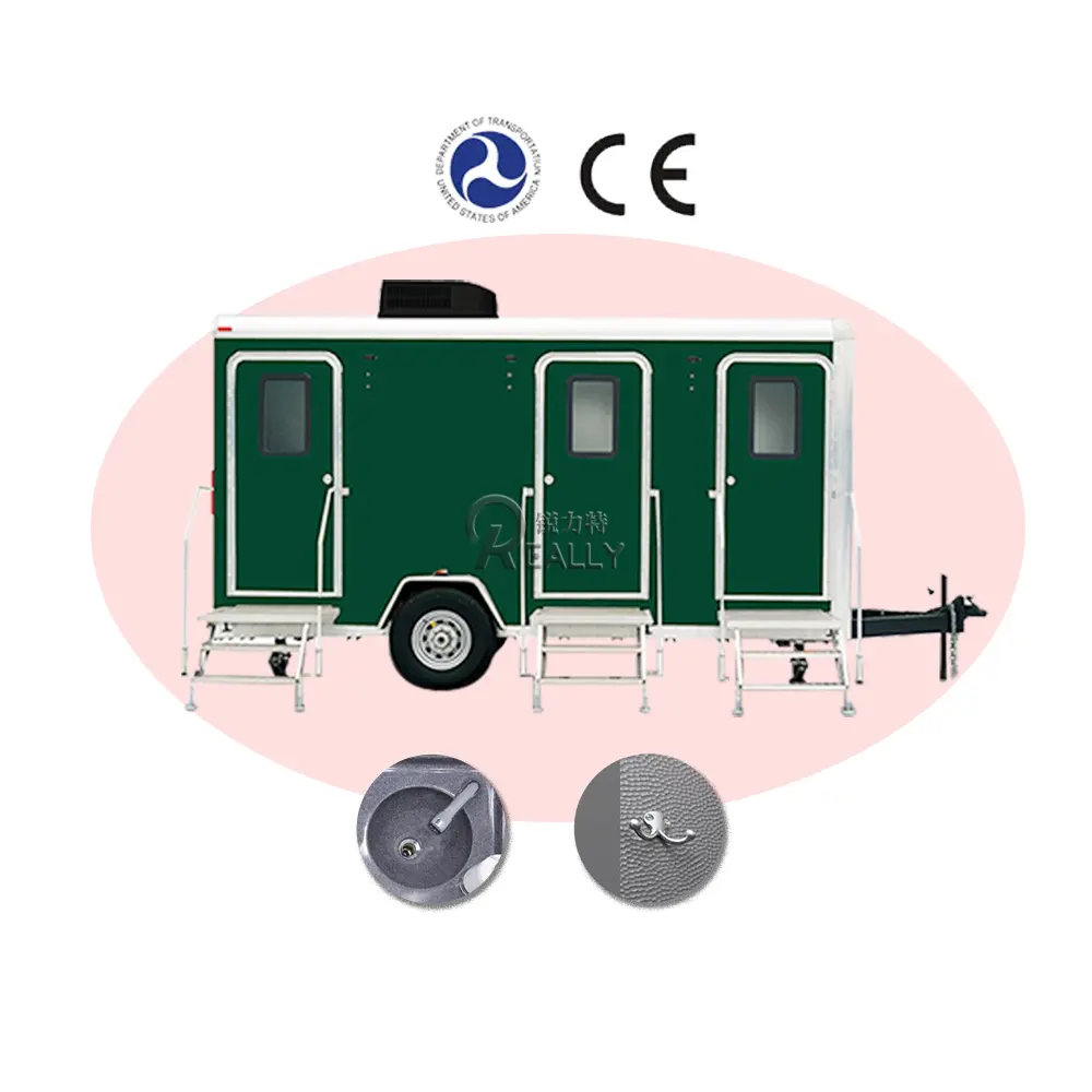 Portable Mobile Restroom Toilet Trailer 2024 Luxury Mobile Bathroom And Restroom Hot Sale For Beach Wedding Party