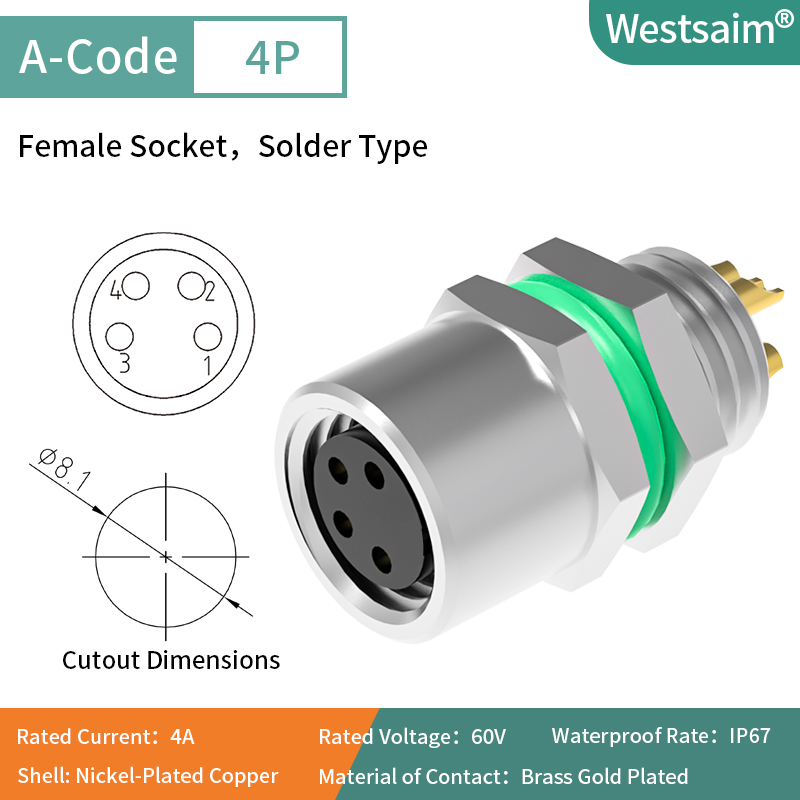 M8-A-4 female M8*1.0
