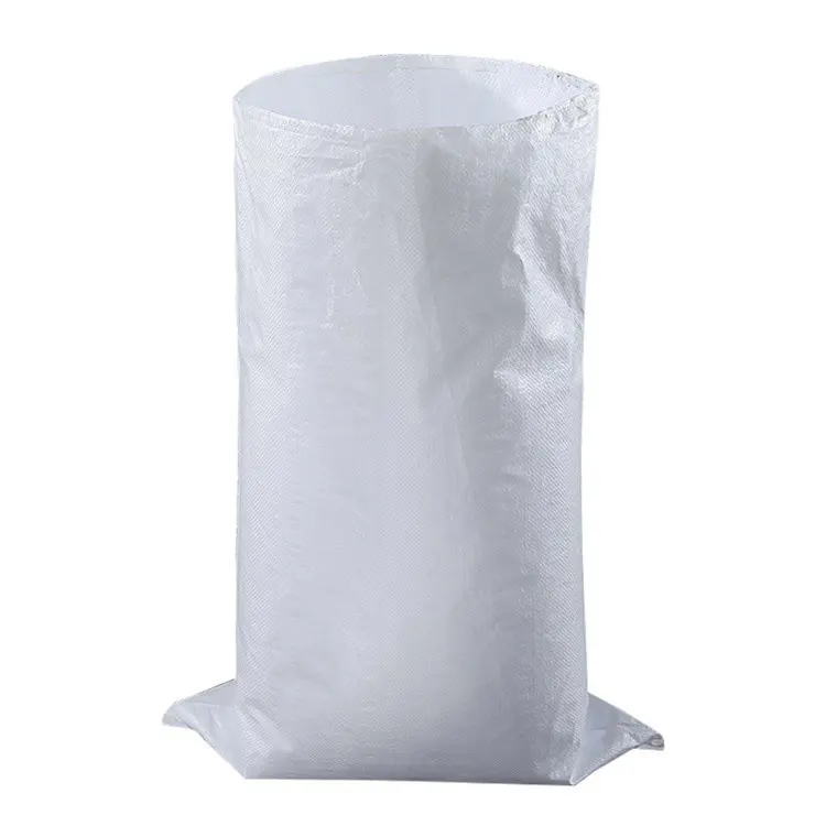 Bolsa blanca tejida de pp para cemento, harina, arroz, fertilizante, alimentación de arena, 25kg, precio barato, venta al por mayor, China, 50kg