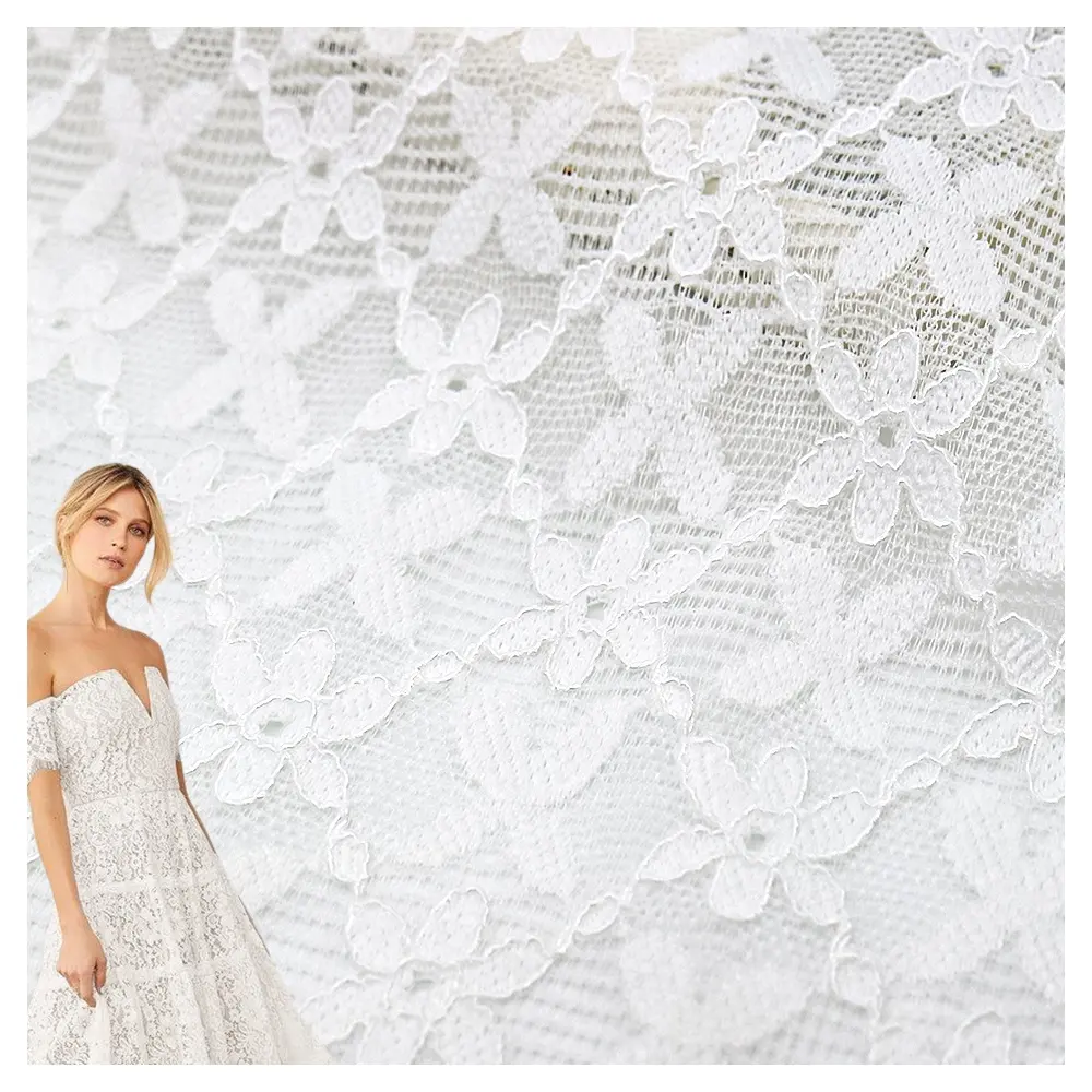 Professionale di alta qualità design personalizzato di nylon petalo maglia tessuto elastico in pizzo elasticizzato per il matrimonio