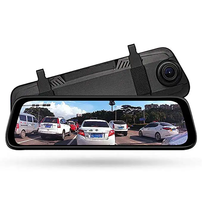 Cámara de salpicadero con espejo para coche, con lente DashCam Dual de 10 ", visión nocturna, 1080P, DVR