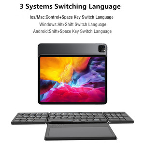 B055 Wireless Folding <strong>Keyboard</strong> BT <strong>Keyboard</strong> With Touchpad for IOS <strong>Android</strong> Phone Windows PC <strong>Notebook</strong> Ultra-thin Mini Keypad - Product Image 5