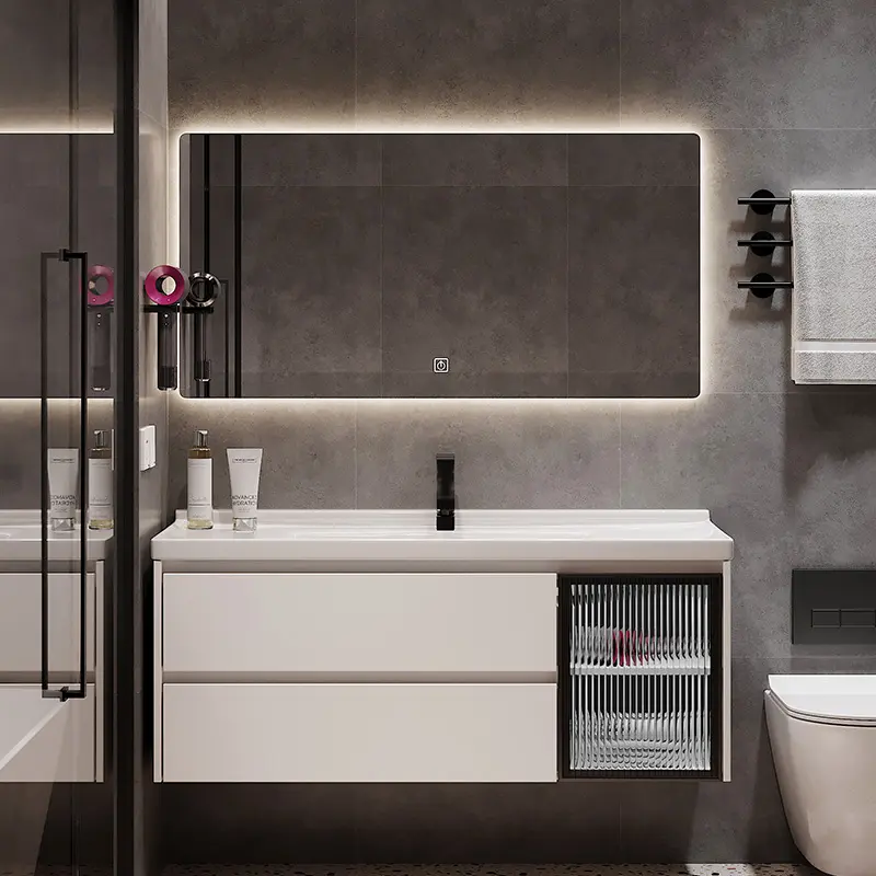 SONSILL Vanity cabinet a buon mercato a parete bagno lavabo vanità legno colore mobili granito bagno lavamanos