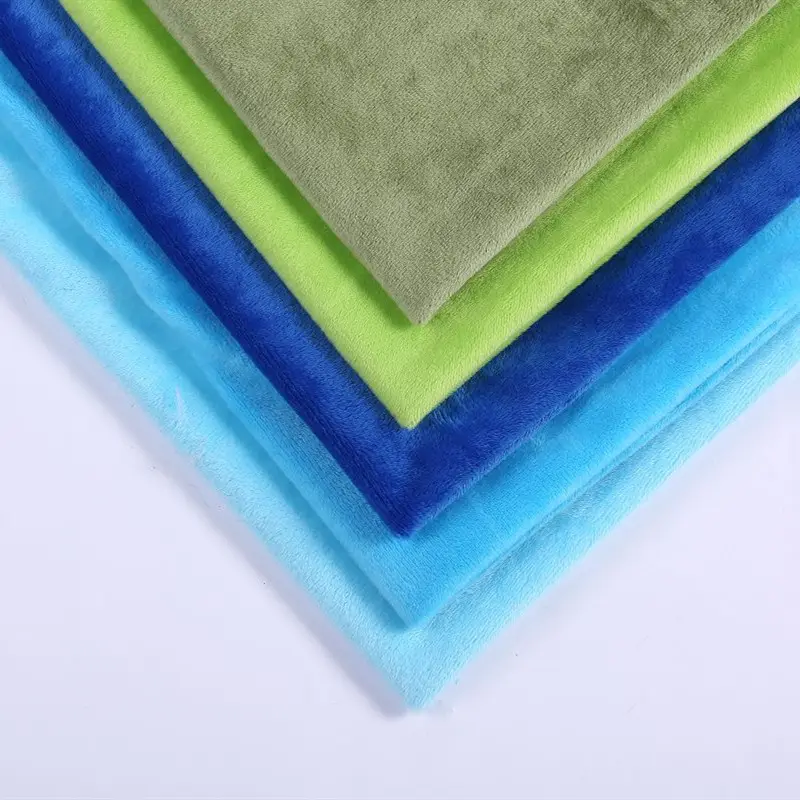 Precio de fábrica, tela de terciopelo de felpa corta de 1mm, tela de terciopelo de cristal súper suave para sofá, ropa de cama de juguete