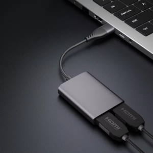 USB 3.0/Type-C至双1080P 60hz高清显示适配器2个不同的屏幕扩展器MST集线器，适用于M1 M2 Mac10.15 Windows10笔记本电脑 - Product Image 5