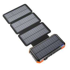 20,000mAh Waterproof Portable <strong>Power</strong> <strong>Bank</strong> QI Wireless Charger Solar Panel Micro USB <strong>Input</strong> Double USB <strong>Output</strong> LI-Polymer Battery - Product Image 2