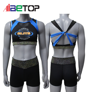2025 ücretsiz özelleştirilmiş amigo Cheer eğitim giyer özel kendi tasarım Cheer spor kırmızı tank ve şort - Product Image 4