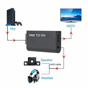 PS2至高清音频视频转换器，带有线电缆影音适配器塑料连接，用于PS2电脑高清电视显示器 - Product Image 4