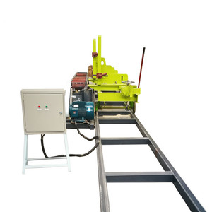 Pista ultralarga y carga y descarga neumática Hoja de sierra de madera Mesa de empuje Gran aserradero circular con carro de troncos - Product Image 1