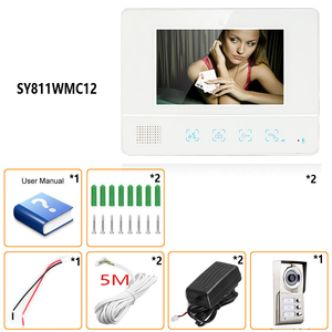 Wholesale 7inch <strong>Touch</strong> Screen 2 Apartment/Family Video Door Phone <strong>Intercom</strong> <strong>System</strong> Doorbell 1 Camera <strong>with</strong> 2 <strong>Button</strong> 2 Monitors - Product Image 5