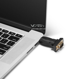 FTDIチップセットを備えたブラックUSB-DB9RS232シリアルコンソール変換アダプター