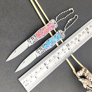 Mini Pocket Knife with Colorful Resin Handle Stainless Steel Blade and Box <strong>Cutter</strong> for Daily Use and Outdoor Camping - Product Image 2