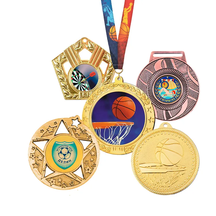 3D kim loại giải thưởng vàng bạc bóng đá bóng đá bóng chuyền huy chương và danh hiệu chủng tộc tùy chỉnh huy chương
