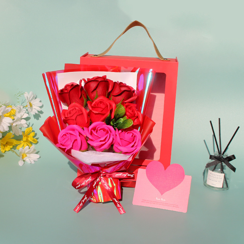 9 roses gradient red