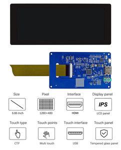 6,86 zoll tft display lcd-bildschirm 480*1280 HMI-schnittstelle hochleuchtender berührungspaneel lcd-bildschirm display - Product Image 6