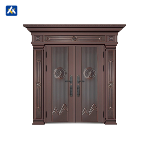 Hoge Kwaliteit Huis Gegoten Aluminium Front Instap Draaideur Moderne Beveiligingsingang Residentiële Outdoor Waterdichte Metalen Hoofddeur - Product Image 3