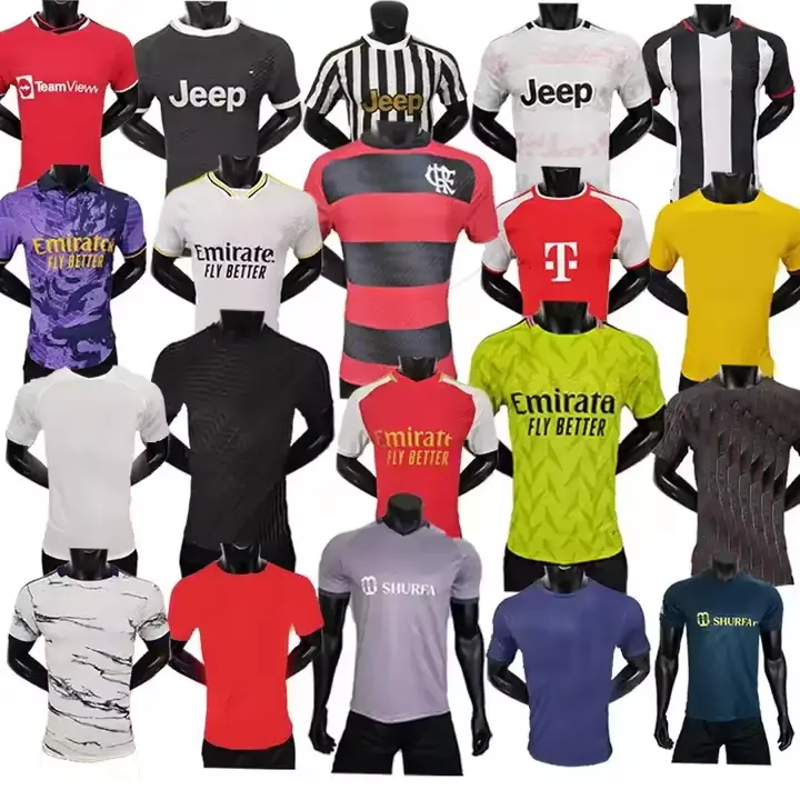 Kustom 23 24 musim baru cepat kering Jersey baju sepak bola baju seragam sublimasi setelan Jersey sepak bola kit pakaian sepak bola