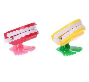 Novelty Funny Walking Tooth Shape Mini <strong>Clockwork</strong> Jumping Teeth Toys Parent-child Interaction Decompression Children Gift - Product Image 5
