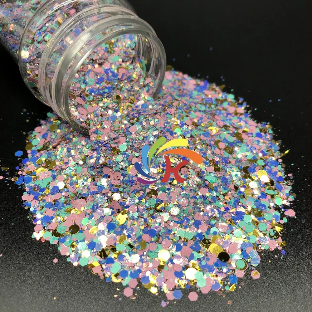 Decoração em massa de resina epóxi para artesanato, impressão de eva, glitter robusto, maquiagem, cosméticos, corpo, slime, arte em unhas, glitter