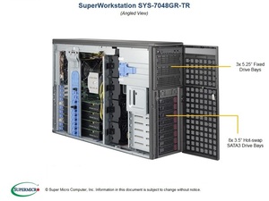 4 RTX 2080ti 22g GPU supersys 7048GR supertr dual LGA 2011 Intel Xeon Processor E5 2680 V4 DDR4เซิร์ฟเวอร์ทาวเวอร์ - Product Image 3