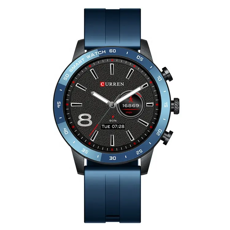 CURREN 6001 Relógio inteligente masculino IP68 Monitor de frequência cardíaca à prova d'água rastreador de fitness relógio digital esportivo Android IOS relógio inteligente