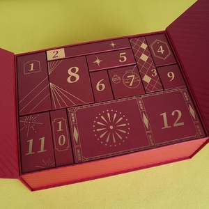 Kutu baskı 12 gün makyaj kirpik güzellik dudak parlatıcısı kağıt cilt bakımı noel geri sayım advent takvim kutusu - Product Image 1