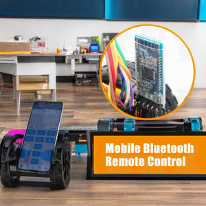 4WD Kit Robot intelligente per auto con programmazione grafica Robot Wireless Kit di avviamento Robot per evitare gli ostacoli Kit Robot in plastica educativo