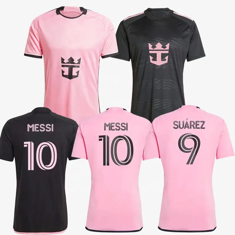 Atacado 2024 camisas de futebol masculinas INTER 23 24 MESSI 10 # Suarez camisa de futebol Miami rosa preto uniformes kit de roupas de futebol