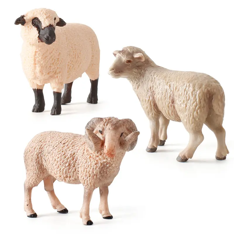 Colgante de plástico simulado para niños, juguete cognitivo para bebés, ovejas y animales, venta al por mayor