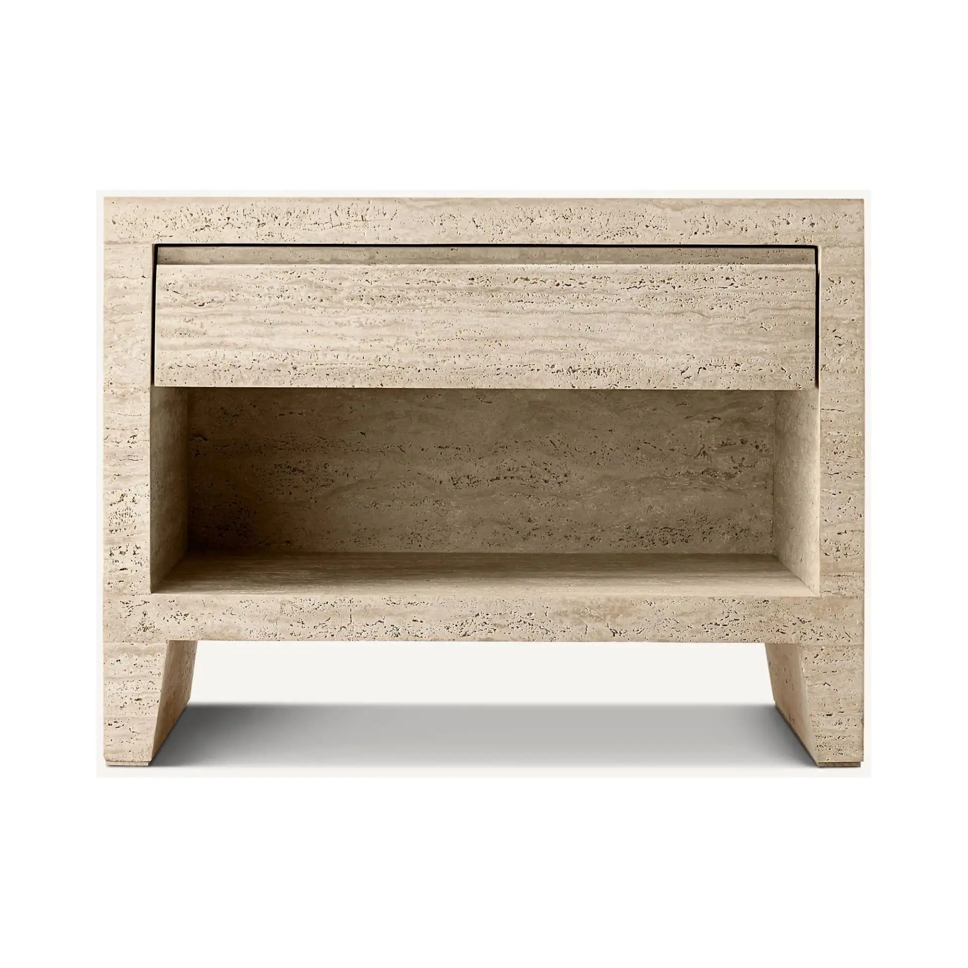 SHIHUI pietra naturale marmo mobili comodini moderni minimalisti comodini Beige travertino End Table per camera da letto