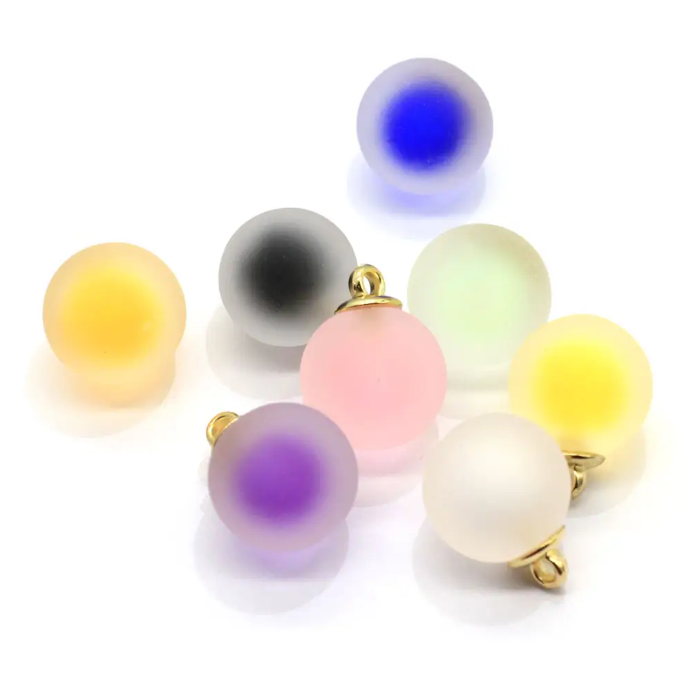 16*20ミリメートルAcrylic Round Frosted Color Round Ball BeadsとHoleためBracelets Necklace Drop Earring Pendant Accessory