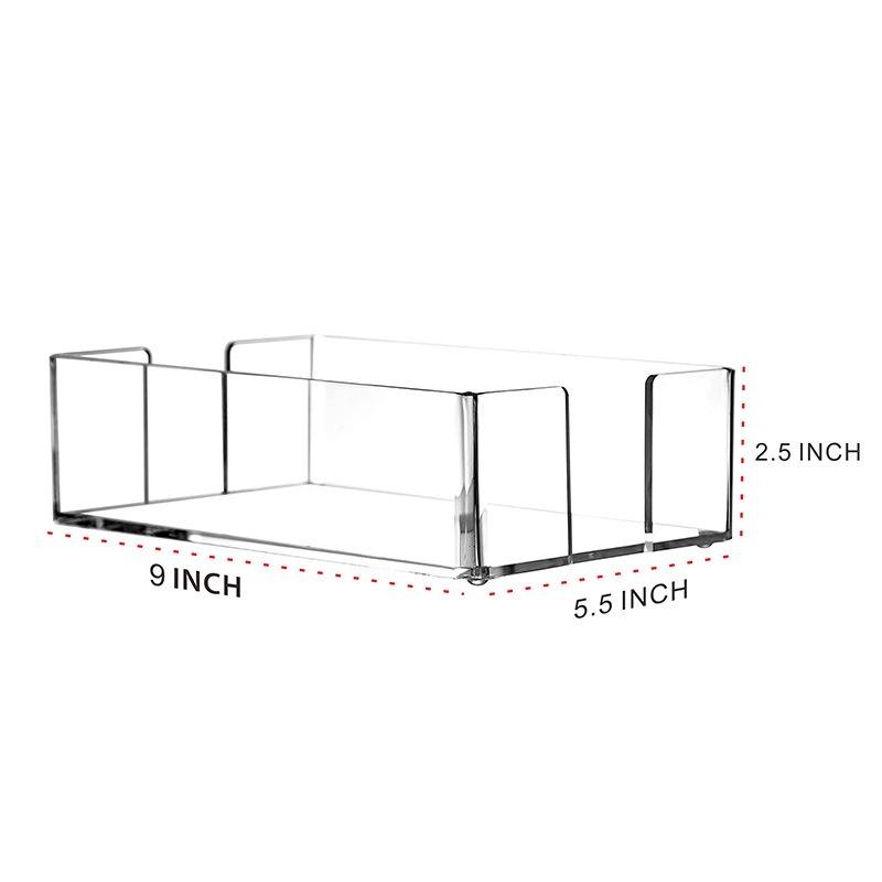 Caja de pañuelos transparente de 9 pulgadas para montaje en pared.