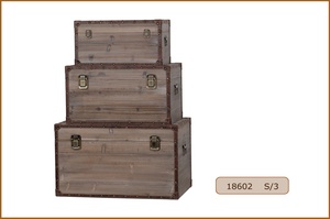 Dikdörtgen dekoratif ahşap depolama gövdeleri ve hediye ambalaj kutuları setleri - Product Image 4