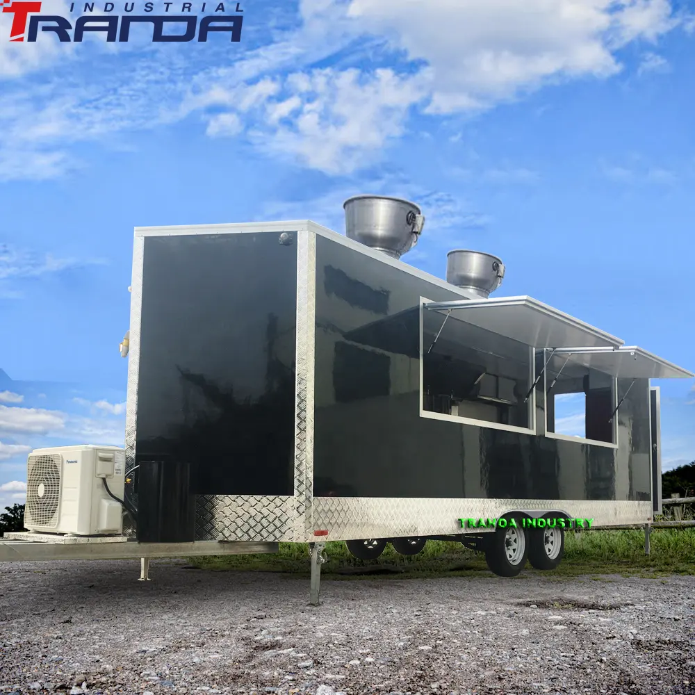 2020 Factory Price Food Cart Refrigerator Mobile Food Caravan Fast Food Trailer For Sale Usa