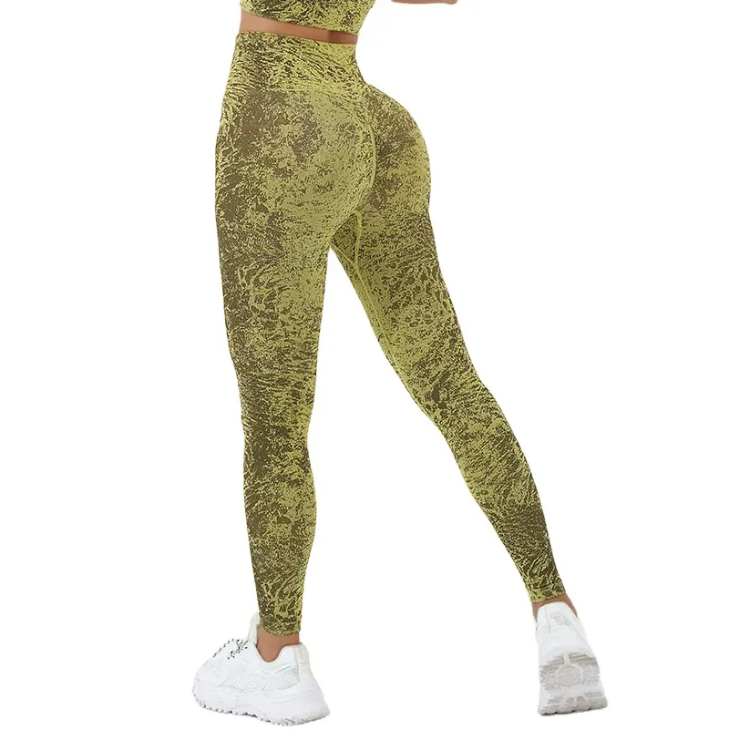 Venta caliente Tie Dye cintura alta mejor calidad estampado oro Leggins ropa de entrenamiento para mujeres GYM Fitness pantalones para niñas