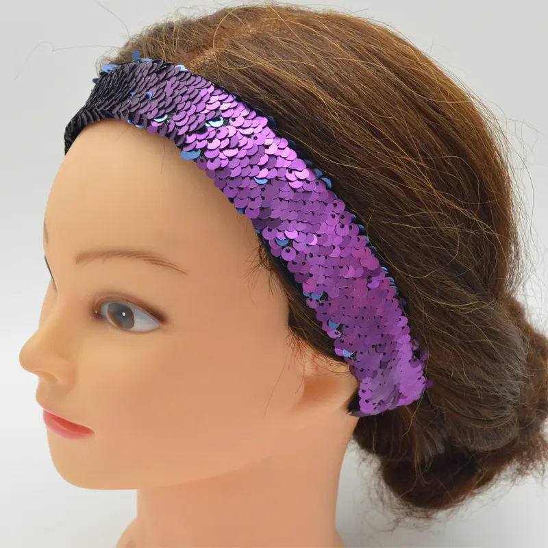 Glitter sequins headband Stage mermaid bling headband Sparkle glitter elastic head wraps for kids Girls boys Women