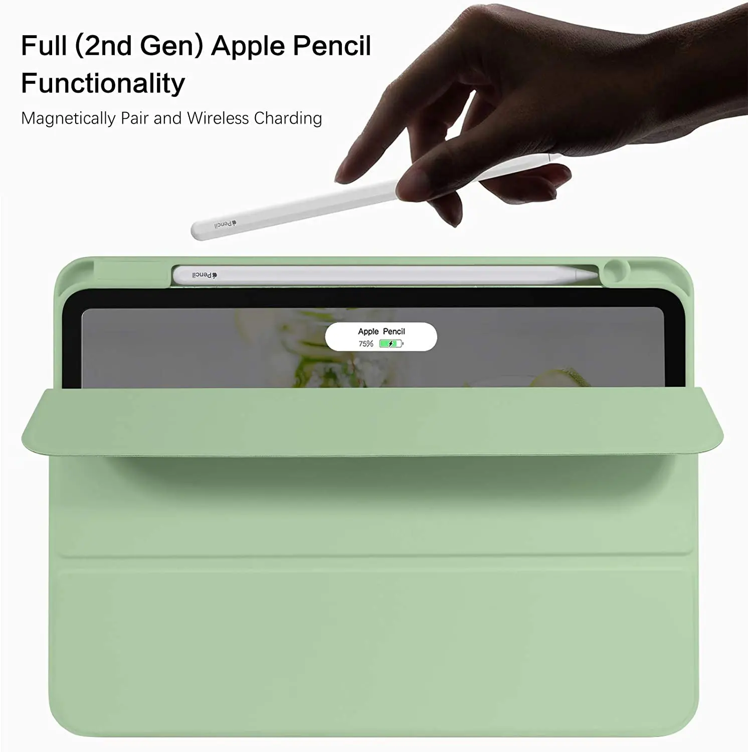 ยอมรับปากกาชาร์จสำหรับ2021 Trifold Soft TPU กรณียอมรับผู้ถือดินสอกรณีแท็บเล็ตสำหรับ iPad Mini 6