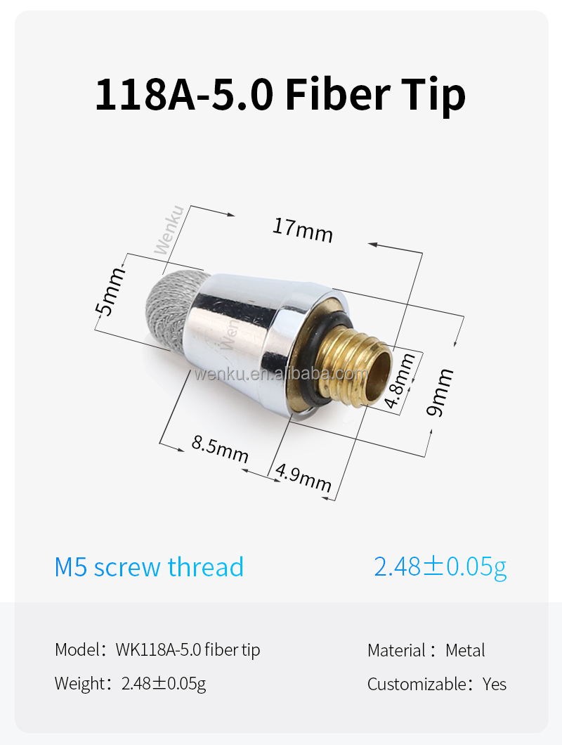 118A-5.0 Fiber Tip-Silver