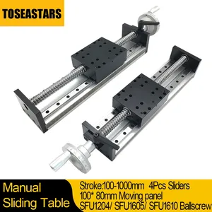 Mesa de deslizamiento manual Carril de guía lineal CNC 100-1000mm Carrera XYZ Eje Carril de movimiento SFU1204/SFU1605/SFU1610 Husillo de bolas para impresora 3D - Product Image 3