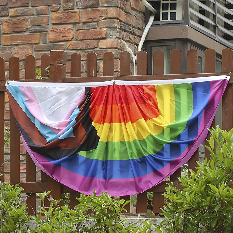 rainbow flag with white sleeve