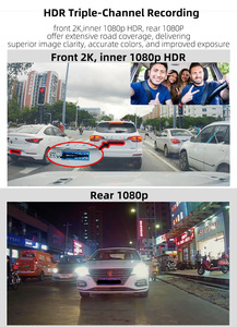 Yinzam F7 3 Cameras Dash Cam Front Left and Right Cameras Night Vision Simultaneous Recording Video <strong>Camera</strong> Wide Angle for Car - Product Image 2