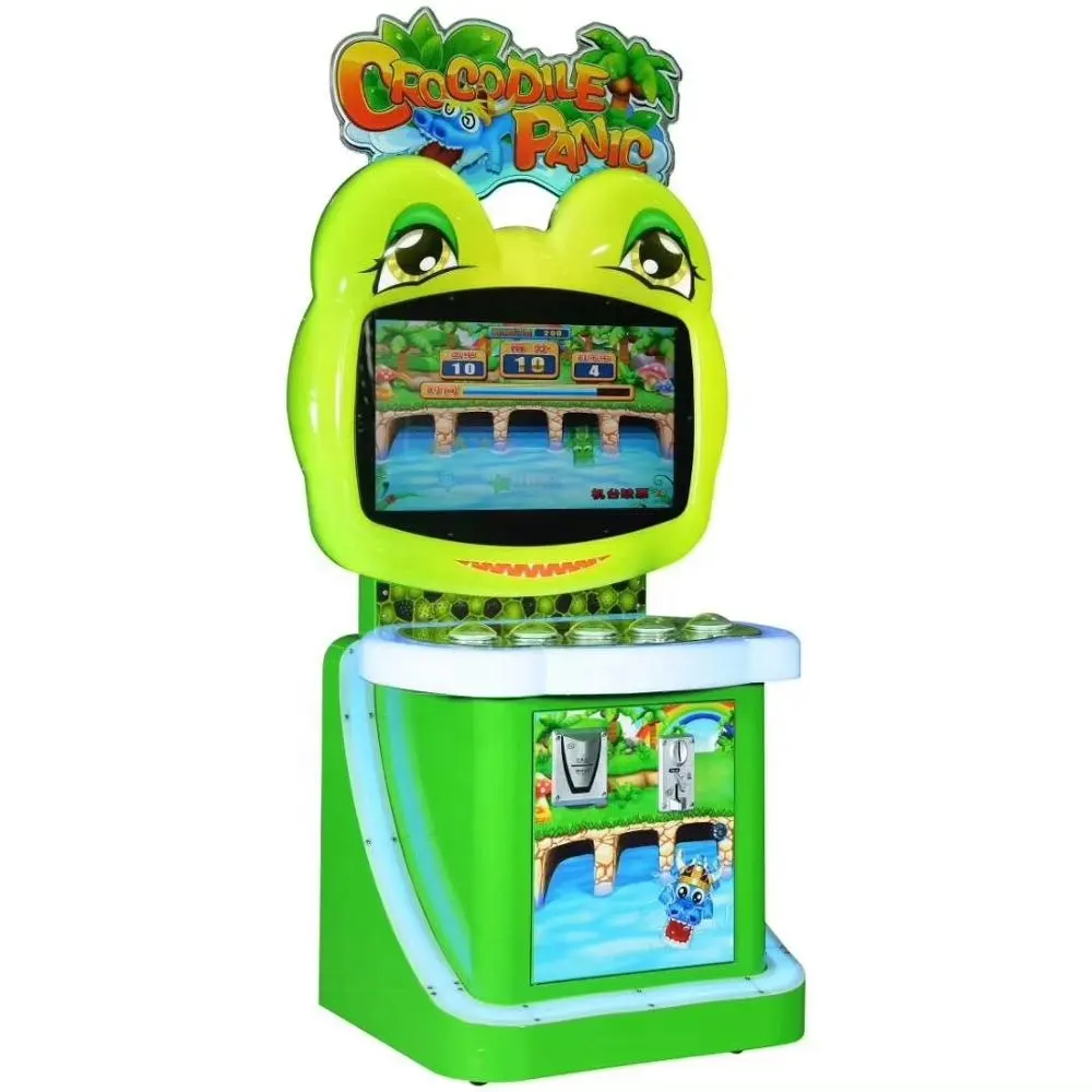 Dinibao - Jogo de arcade para crianças, parque de diversões interno, jogo de acertar com botão de crocodilo, máquina de tiro