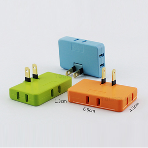 Venta de fábrica Enchufe giratorio de EE. UU. Salida de extensión de 180 grados Adaptador de enchufe de viaje de 1 a 3 - Product Image 4