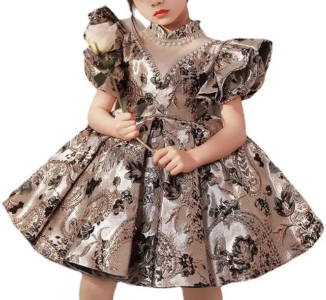 I bambini si vestono per la ragazza scollo a V principessa teen girl beauty concorso di compleanno boutique vestito per bambini 'abbigliamento per bambini abito da sposa del bambino