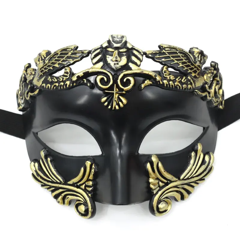 Egypt Style Men's Greek Roman Venetian Lace PVC Half Face Masquerade Mask High Quality Cosplay Costume Halloween Party Favors