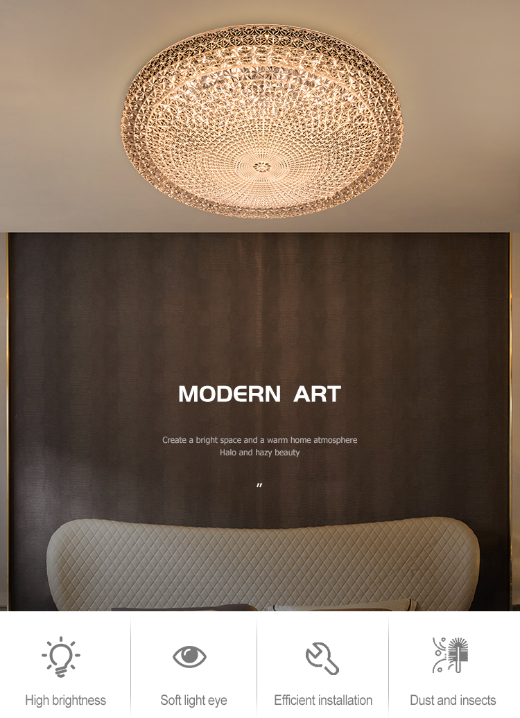 High Quality Bedroom Corridor Decoration Plastic Shade Iron Base 60W LED Ceiling Light