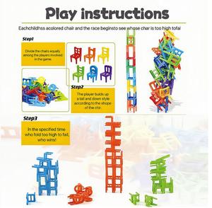 大型子供パズルスタッキングチェアおもちゃスツール親子インタラクティブゲーム - Product Image 4