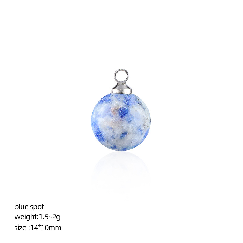 Pendentif rond 10mm jade point bleu