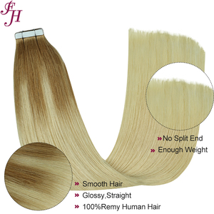 FH二重描画ヨーロッパ卸売テープヘア #18-22T60ハイライトレミーテープヘアエクステンション100% 人毛
